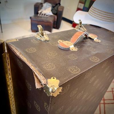 Vintage vertical steamer trunk
