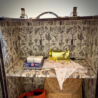 Vintage vertical steamer trunk