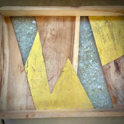 Wood, resin, gold leaf tray