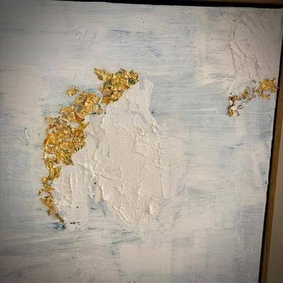 White and gold leaf art