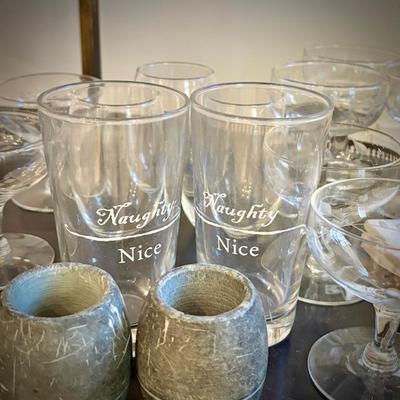 Naughty & Nice drinking glasses