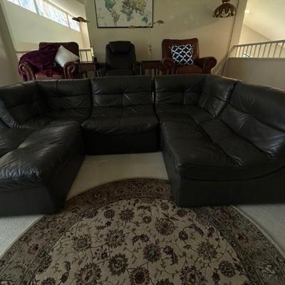 Leather sectional