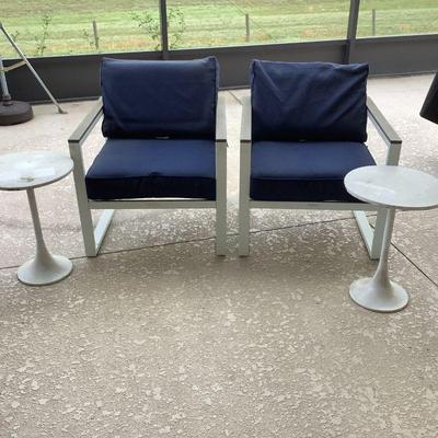 Patio furniture with tulip tables