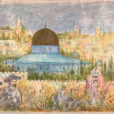 Edna Hibel (American, 1917-2014), Lithograph | Pencil signed lower right, ed. 78/150 lower left Sight 27.5 x 38.5. Framed. - h. 33.25 x...