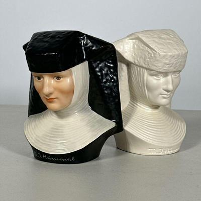 (2pc) Goebel Nuns | Goebel / Hummel nun figures, one all white, the other painted with black habit. Painted Hummel is a special edition...