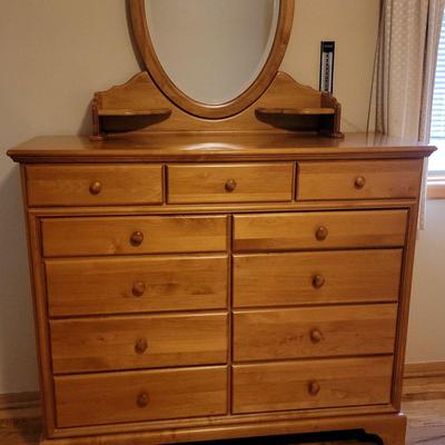 Dresser With Attached Mirror 