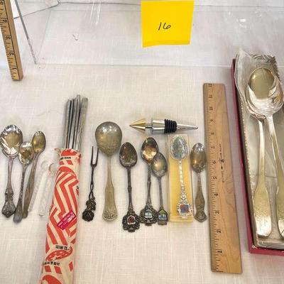 Silver Plate Souvenir Spoons, Serving Utensils