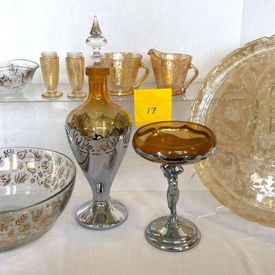 Floragold Depression Glass And Similar Amber Glass