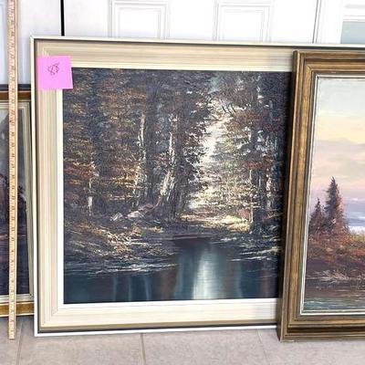 3 Large Mid-Century Oil Paintings 