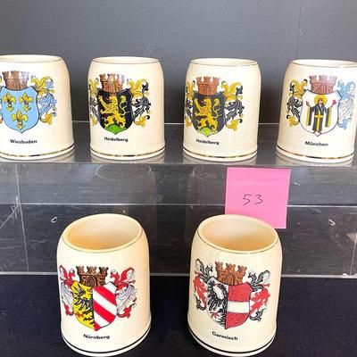 Vintage German Beer Steins From Different German Cities