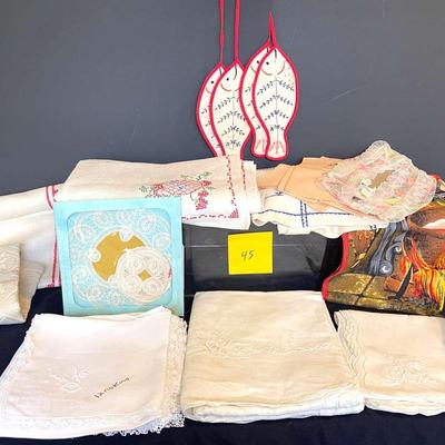 Beautiful Collection Of Vintage Linens, All Are Unused, Mostly Made of Linen