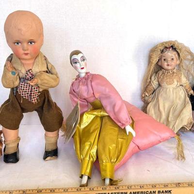 6 Vintage/Antique Dolls Including German Walking Doll
