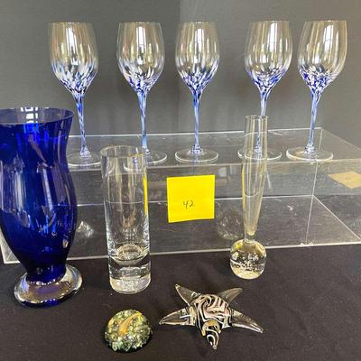 Art Glass Goblets, Vases, And Paperweights