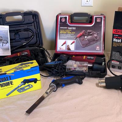 Rotary Tool Kit, Hot Knife, And Heat Gun.