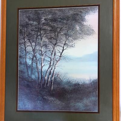Birch Trees Winter Landscape Printed 