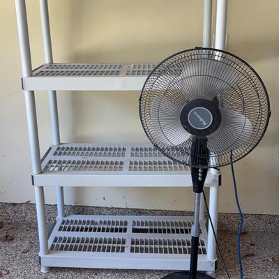 Four Shelf Storage Unit, Standup Fan -2