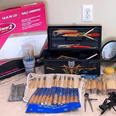 Art Supplies! Lightbox and Paint Brushes