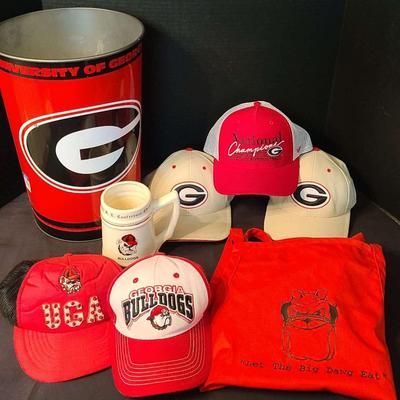 Georgia Bulldogs Apron, Hats, Trash Can & Mug