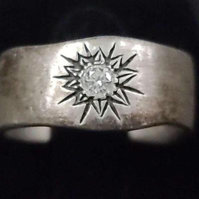 Sterling Silver Diamond Ring  