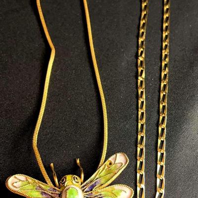 14K Necklaces with Dragonfly Pendant