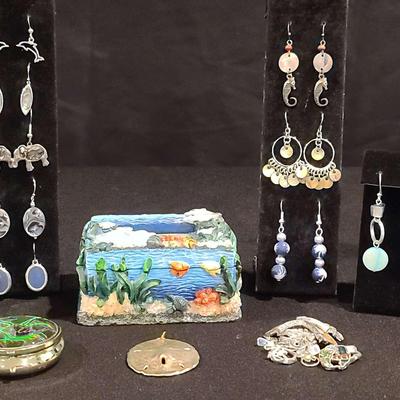 Sterling Earrings With Beach Themed Jewelry 