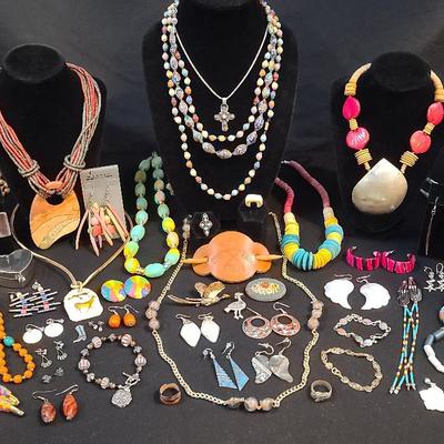 Colorful Beaded, Shell, And Other Jewelry 