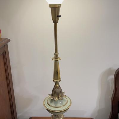 Stiffel Brass And Enamel Torchiere Table Lamp