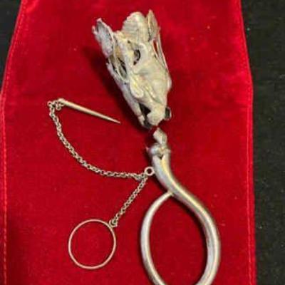Victorian mussy tussy" posey holder, beaver motif for repair