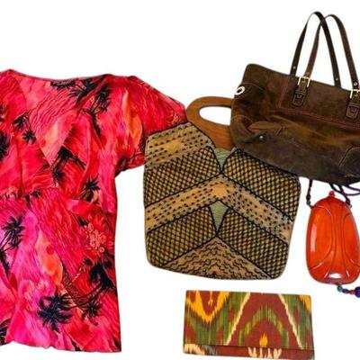 Coach suede bag betsey johnson silk top
