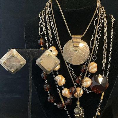 Sterling earrings vintage marjorie baer sf pendant & more