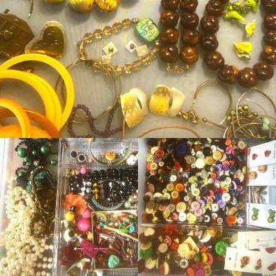 Misc jewelry, buttons for repurposing