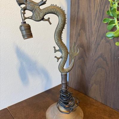 Brass Dragon Lamp - No Shade