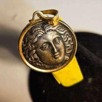 14K Gold Bail On Coin And Coin Holder Is Gold Filled 