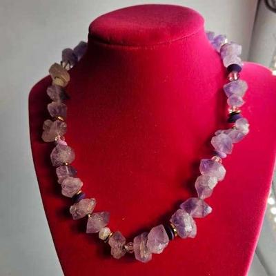 Nakamol Amethyst And Crystal Necklace 