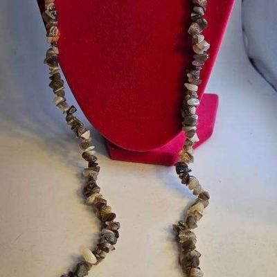Vintage Quartz Stone Statement Necklace 
