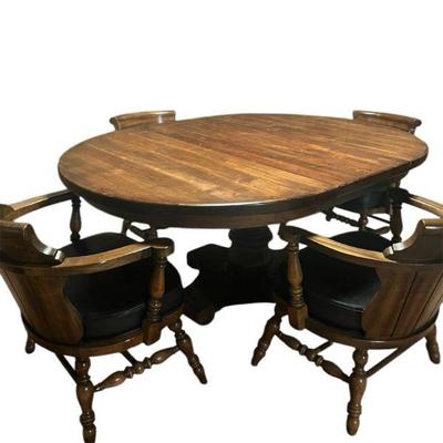 Vintage wooden table chairs