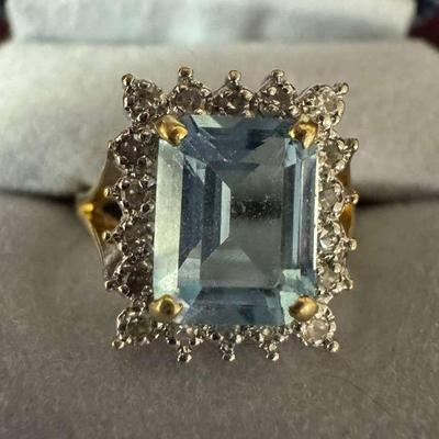 Blue topaz ring