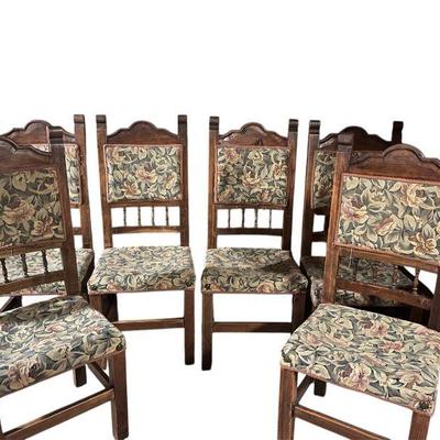 6 vintage high back chairs
