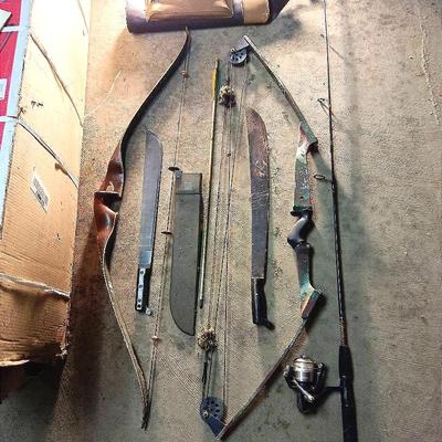 Bows, Fishing Rod, Machetes