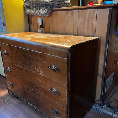 Vintage Three Drawer Wooden Dresser