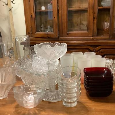 Vintage Blendo 6 Frosted Glass + Ruby Red + Crystal Glassware