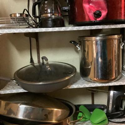 Six pantry shelves with assorted kitchen items