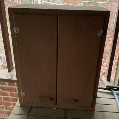 Outdoor Storage Cabinets + Wooden Picnic table, benches
