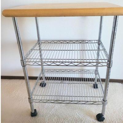Butcher Block Rolling Kitchen Island