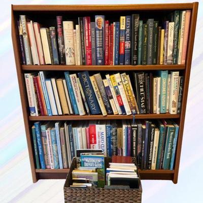 Finished Wood Bookcase & All the Books