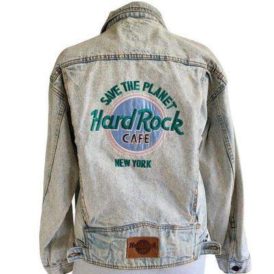 Vintage Acid Washed Denim Jacket - Hard Rock Cafe NY