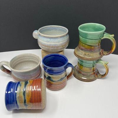 Signed Artisan Pottery Mugs and Bowls