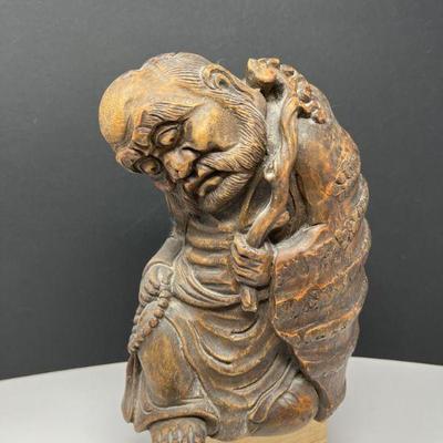 Shoulao Old Man Bamboo Carving