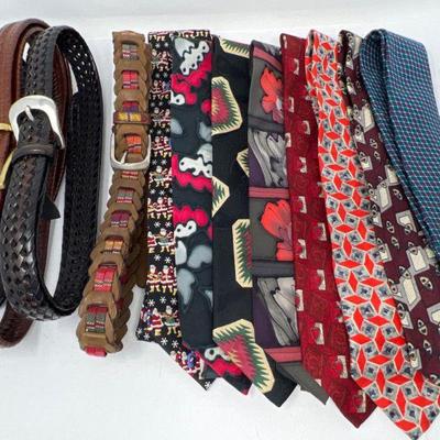 Men’s Quality Silk Neck Ties and Leather Belts