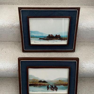 Two Watercolor Framed Art